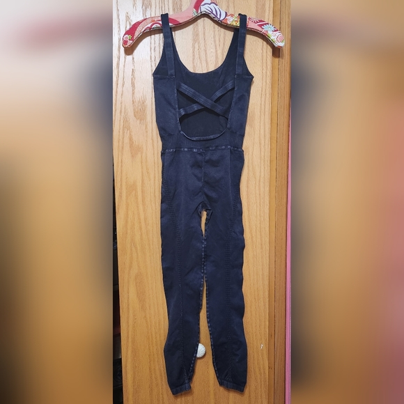 Free People Fp Movement Good Karma Onesie washed black XS/S activewear workout - Picture 5 of 10